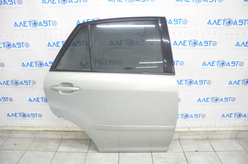 Дверь в сборе задняя правая Lexus RX400h 04-09 hybrid, серебро 6T1, тычки