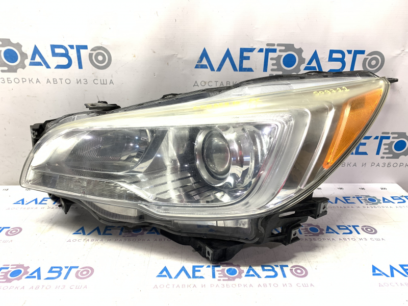 Фара передняя левая Subaru Legacy 15-17, дорест, галоген, хром отражатель, под полировку