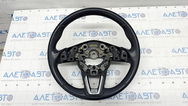 Руль голый Mazda CX-5 17-19 кожа черная, с накладками, царапины