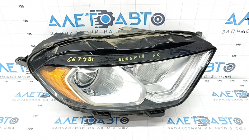Фара передняя правая в сборе Ford Ecosport 18-22 галоген, светлая, LED DRL
