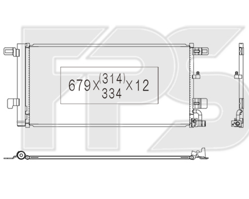 Радиатор кондиционера конденсер Audi A4 B9 17-21 2.0T