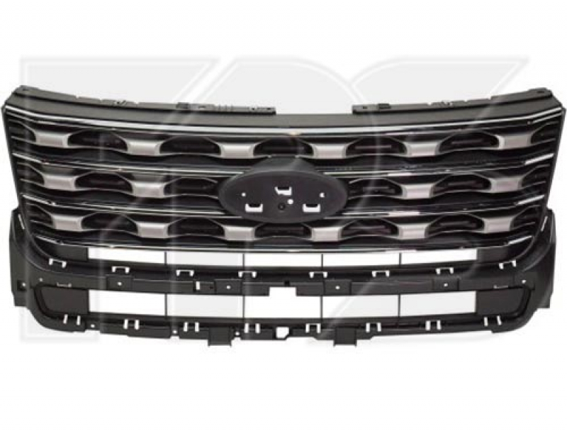 Решетка радиатора grill Ford Explorer 16-17 рест серая
