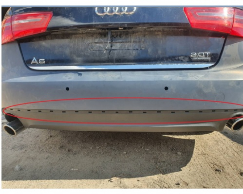 Губа заднего бампера Audi A6 C7 12-15 дорест под молдинг