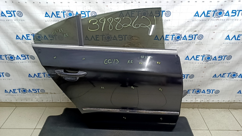Дверь в сборе задняя правая VW CC 08-17 черный LC9X, крашена 0.2