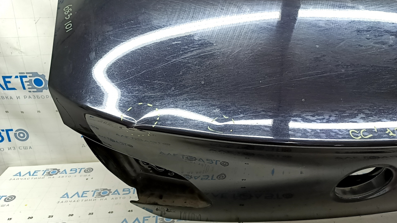 Крышка багажника VW CC 13-17 рест, черный LC9X, примятость, тычка