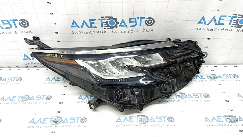 Фара передняя правая Toyota Sienna 21-26 LED, LE, XLE, Led, тычка на хроме