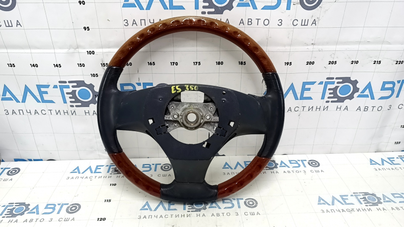 Руль голый Lexus ES350 07-09 кожа, черный , светлое дерево, царапины, тычки