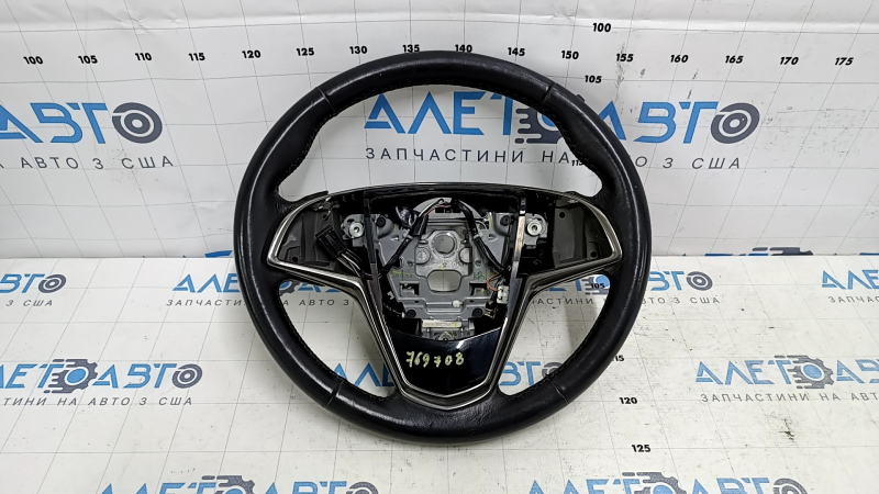 Руль голый Cadillac ATS 13- кожа черная, без кнопок, потертости, царапины, тычки