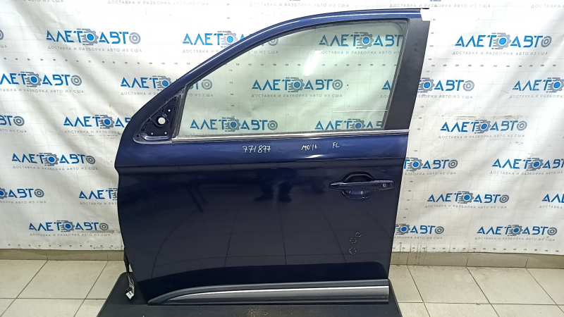 Дверь в сборе передняя левая Mitsubishi Outlander 16-20 рест, синий D14, keyless, тычки