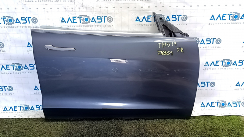Дверь в сборе передняя правая Tesla Model 3 18-20 графит PMNG, тычка