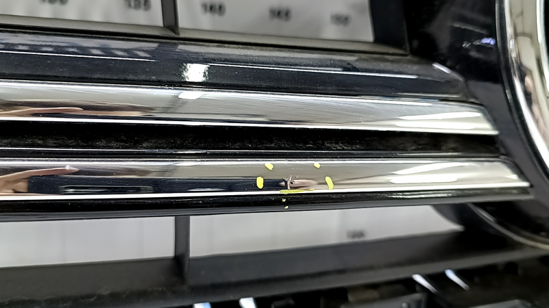 Решетка радиатора grill в сборе VW Tiguan 12-18 рест со значком, TONG YANG, CAPA, вздулся хром