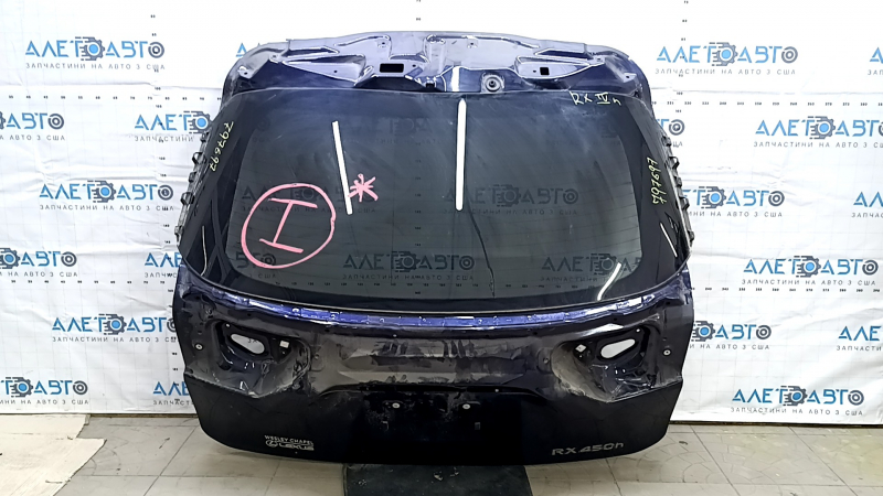 Дверь багажника голая со стеклом Lexus RX350 RX450h 16-22 электро, синий 8X5