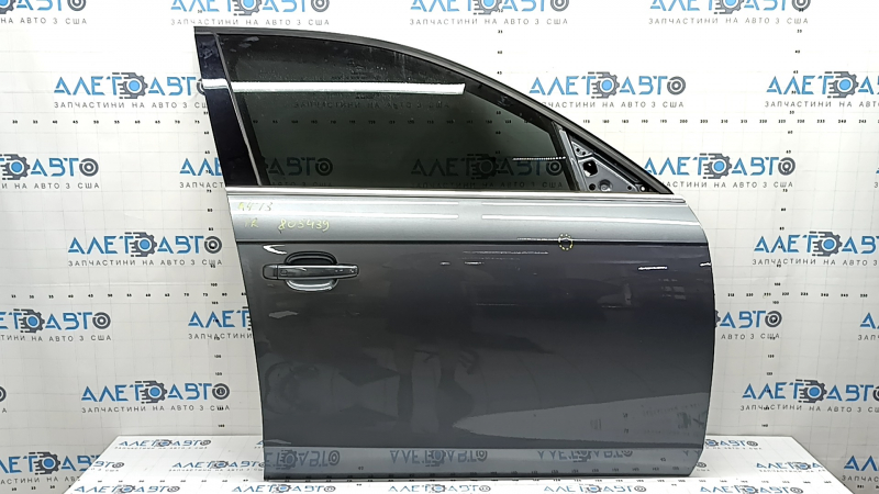 Дверь в сборе передняя правая Audi A4 B8 09-16 keyless, графит LX7R, тычка