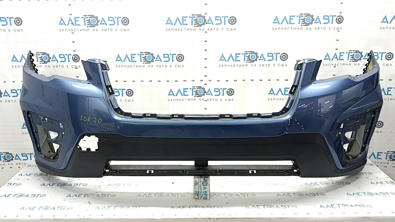 Бампер передний голый Subaru Forester 19-21 SK синий, царапины, вмятина