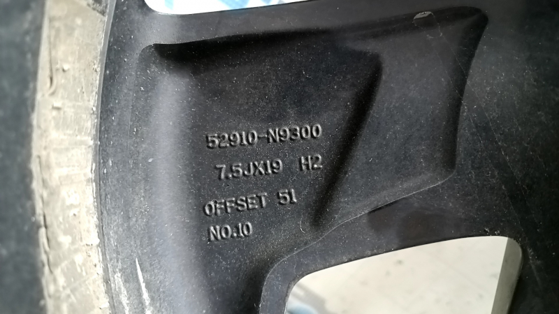 Диск колесный R19 x 7.5J Hyundai Tucson 22-24 тип 1, легкая бордюрка