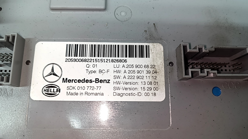 Body Control Module BCM Mercedes C-class W205 15-21 под торпедой