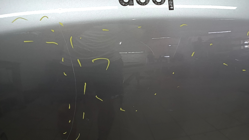 Капот голый Jeep Compass 17-26 алюминий, серебро PSC, тычки, царапины, крашен 0.3-0.45