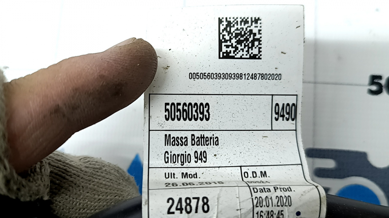 Terminalul negativ al bateriei Alfa Romeo Stelvio 19-21 cu senzor și fir