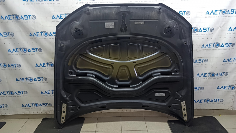 Капот голый Audi A6 C7 12-18 алюминий, графит LX7U, песок, тычки, сколы, царапины, вмятины
