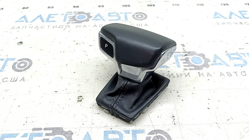 Ручка КПП Audi A4 B9 17-25 с верхней серой накладкой, кожа, серая, потерта, царапина