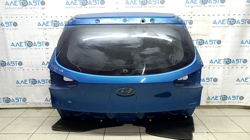 Дверь багажника голая со стеклом Hyundai Tucson 19-21 синий R2U