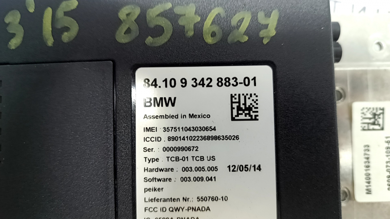 Telematics Bluetooth Communications Control Module BMW X3 F25 11-17