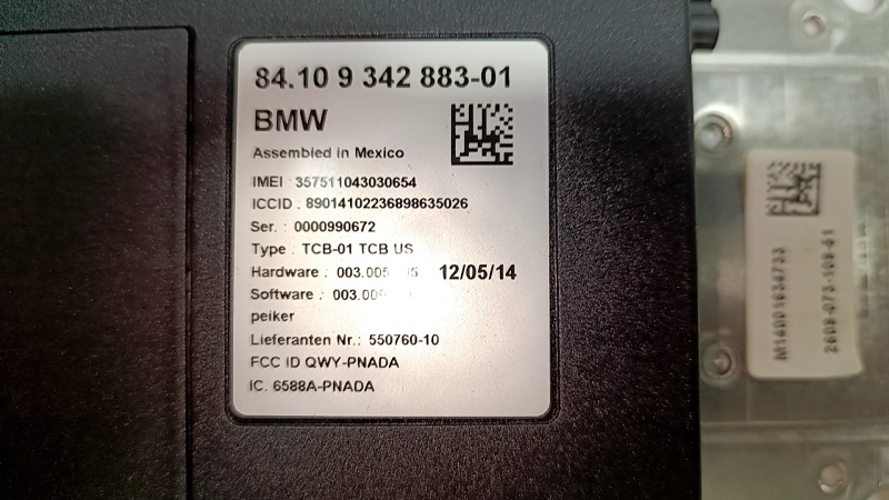 Telematics Bluetooth Communications Control Module BMW X3 F25 11-17