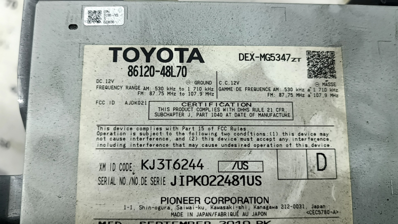Головное устройство с управлением климата Lexus RX350 RX450h 10-15 тип 2, царапины, в копоти