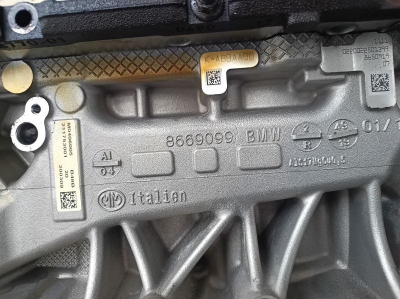Двигатель BMW X3 G01 18-20 2.0T B46B20B AWD 88к, запустился, компрессия 12-12-12-12