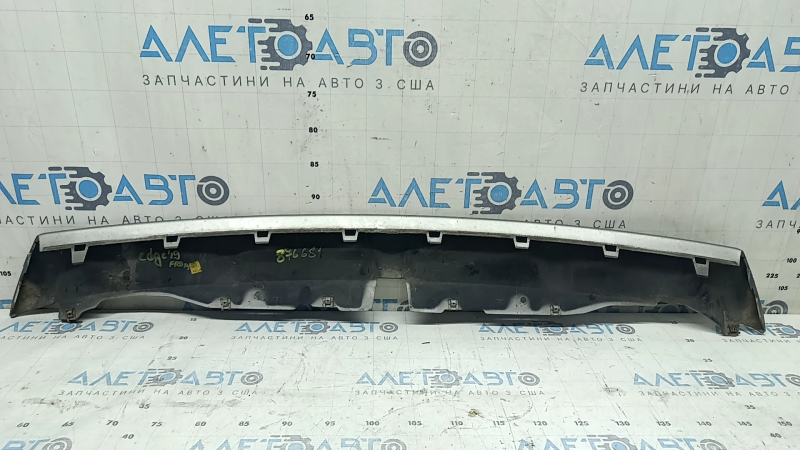 Накладка губы переднего бампера Ford Edge 19-24 серая, царапины