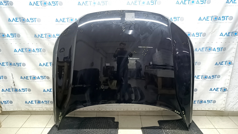 Капот голый Volvo XC40 19-26 алюминий, черный 717, песок, сколы, царапины