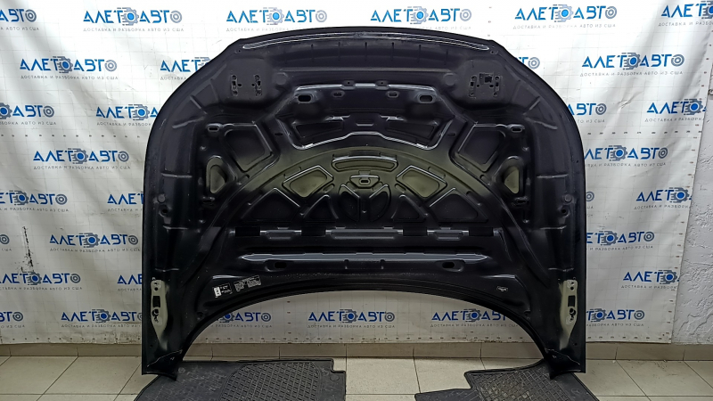 Капот голый Volvo XC40 19-26 алюминий, черный 717, песок, сколы, царапины