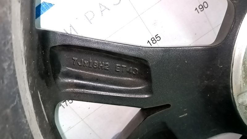 Диск колесный R18 x 7J ET43 VW Tiguan 18-24 тип 2, черный, легкая бордюрка