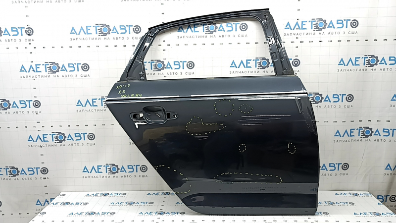 Дверь голая задняя правая Audi A4 B9 17-19 графит LX7L, тычки, вмятины