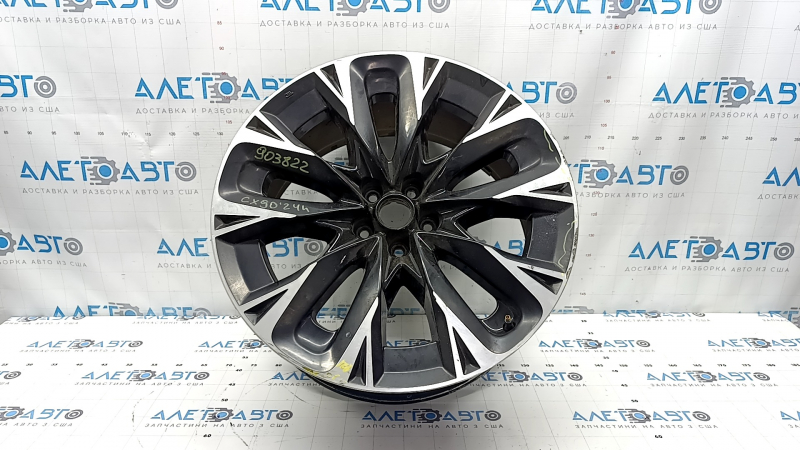 Диск колесный R21 x 9.5J ET45 Mazda CX-90 24-26 черный с серебром, бордюрка