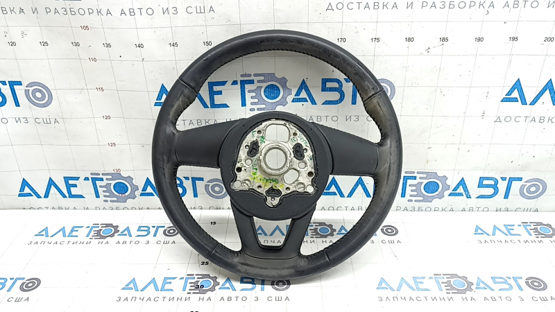 Руль голый Audi A3 8V 15-20 кожа, черный, без лепестков, без кнопок, царапины, потерт