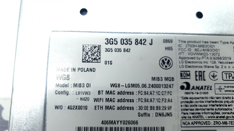 Блок управления мультимедией VW Tiguan 18-24