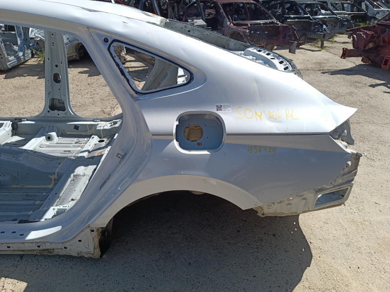 Четверть крыло задняя левая Hyundai Sonata 20-23 HEV на кузове, белая, вмятины