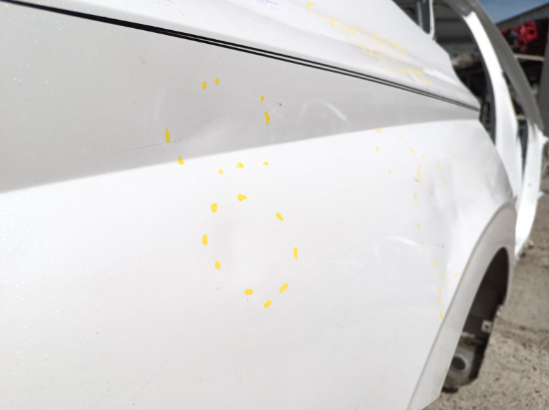 Четверть крыло задняя правая Hyundai Sonata 20-23 HEV на кузове, белая, вмятины
