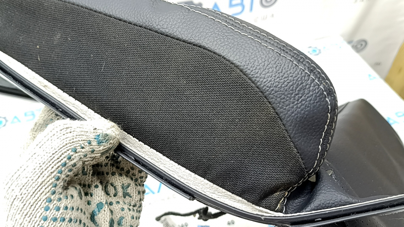 Tapițerie pernă scaun șofer Mercedes GLC 16-22, piele neagră, cusături gri, perforație, încălzire, 2 părți, curățabilă