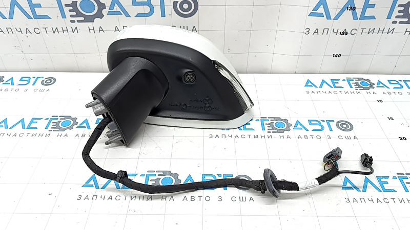 Ansamblu oglindă retrovizoare stânga pentru Volvo XC90 16-24, 14+4 pini, semnalizator, încălzit, antiorbire automată, BSM, cameră, alb