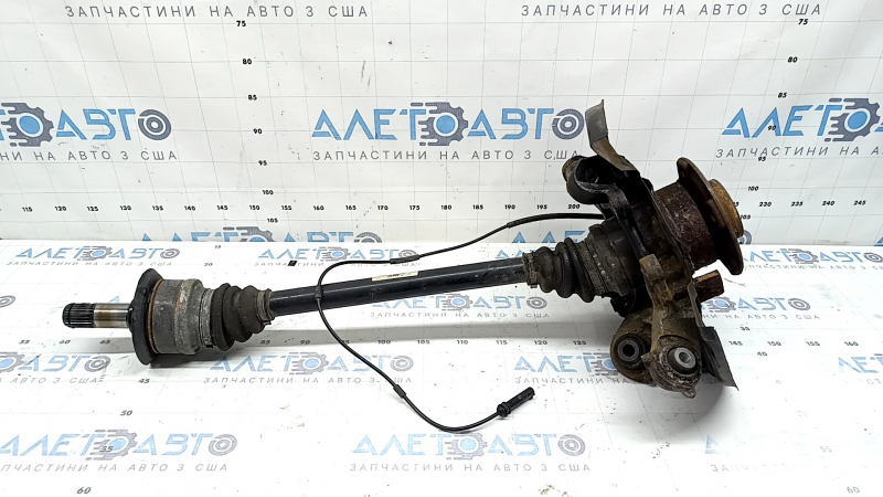 Punte spate stânga cu butuc pentru BMW Seria 3 F30 12-18 cu capac, RWD, PHEV, cu transmisie, butuc și senzor ABS, ruginit