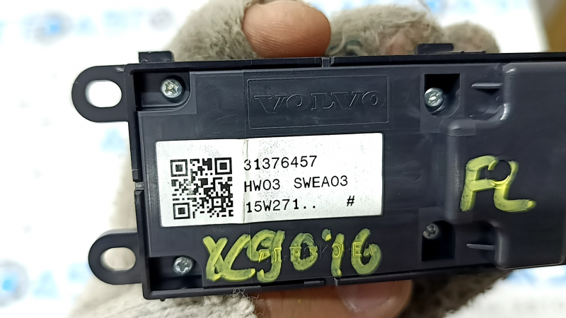 Comandă ridicare geam stânga față Volvo XC90 16-26, neagră, cu blocare