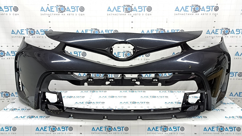 Bara față, nefinisată, Toyota Prius V 15-17 rest, neagră, crăpătură, crăpături la elementele de fixare, zgârieturi