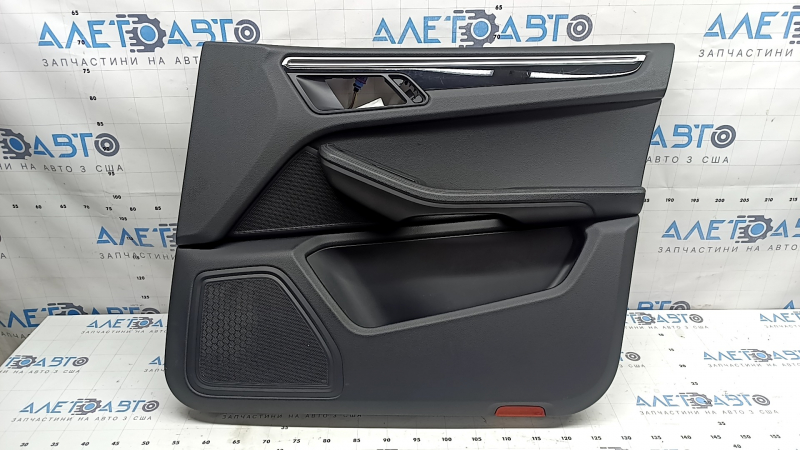 Ornamente ușă, placă dreapta față, Porsche Macan 15-26, negru, bază, inserție negru lucios, cotieră piele neagră, zgârieturi pe mulaj, ruptură