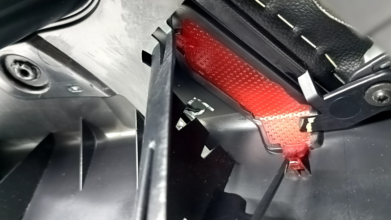 Panou ornamental ușă, spate stânga, Ford Escape MK4 20-22, negru cu inserție din plastic negru, cotieră din piele neagră, cu mâner, zgârieturi, suport rupt