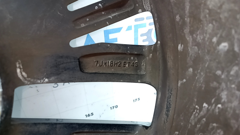 Jantă R18 x 7J ET43 VW Tiguan 18-24, culoare bordură ușoară