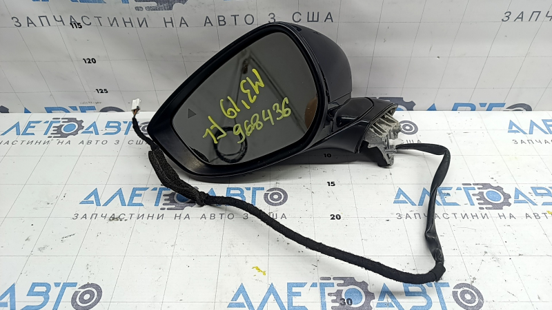 Ansamblu oglindă retrovizoare stânga pentru Mazda 3 19-22 4D, 6 pini, semnalizare, încălzită, BSM, fabricație japoneză, albastru