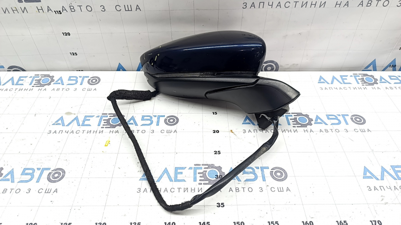 Ansamblu oglindă retrovizoare dreapta Mazda 3 19-22 4p cu 6 pini, semnalizare, încălzită, BSM, fabricație Japonia, albastră, uzată