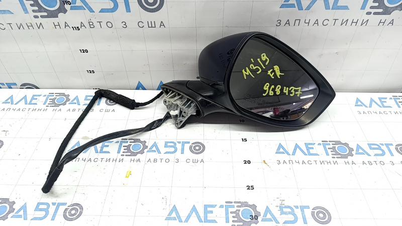 Ansamblu oglindă retrovizoare dreapta Mazda 3 19-22 4p cu 6 pini, semnalizare, încălzită, BSM, fabricație Japonia, albastră, uzată